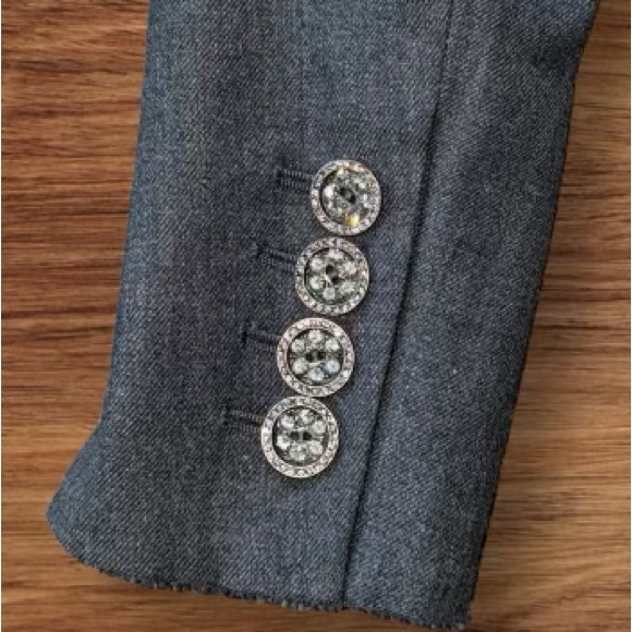 Les Copains Blazer Jacket Sz Small Gray Wool Elastane 3 Button Italian Sz 40 - Picture 7 of 9